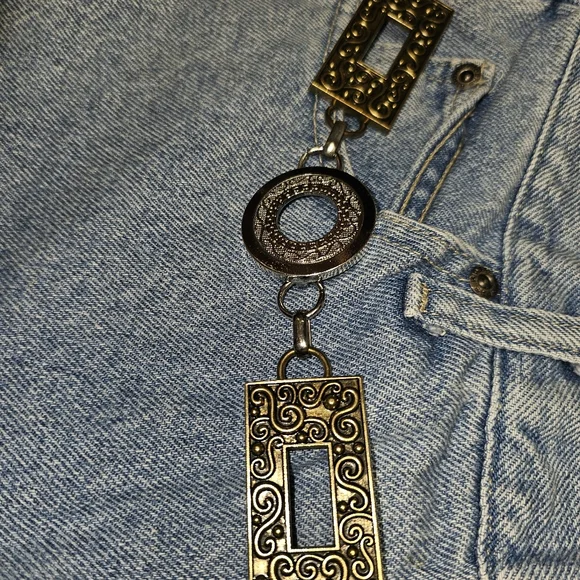 Y2k Waist Chain Mixed Metal Belt Fits 25"-40" (Clothes Not Included) - Picture 4 of 4